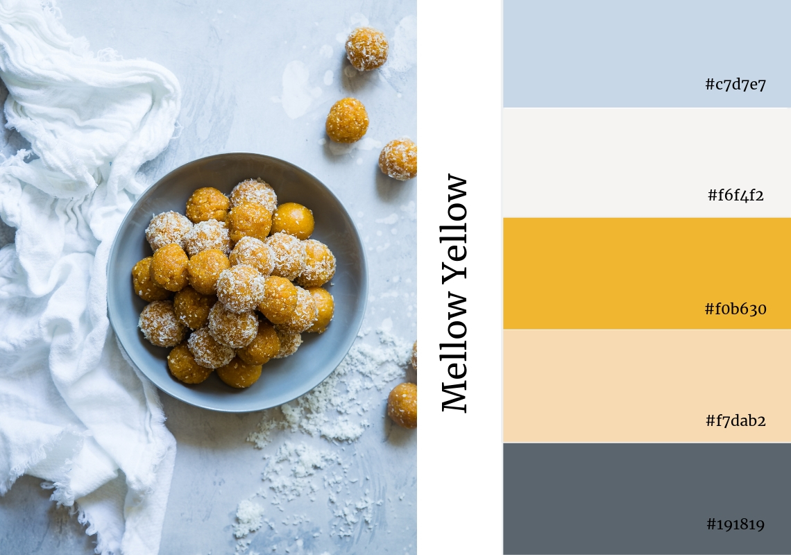 website colour scheme inspiration yellow bons bons grey sweets