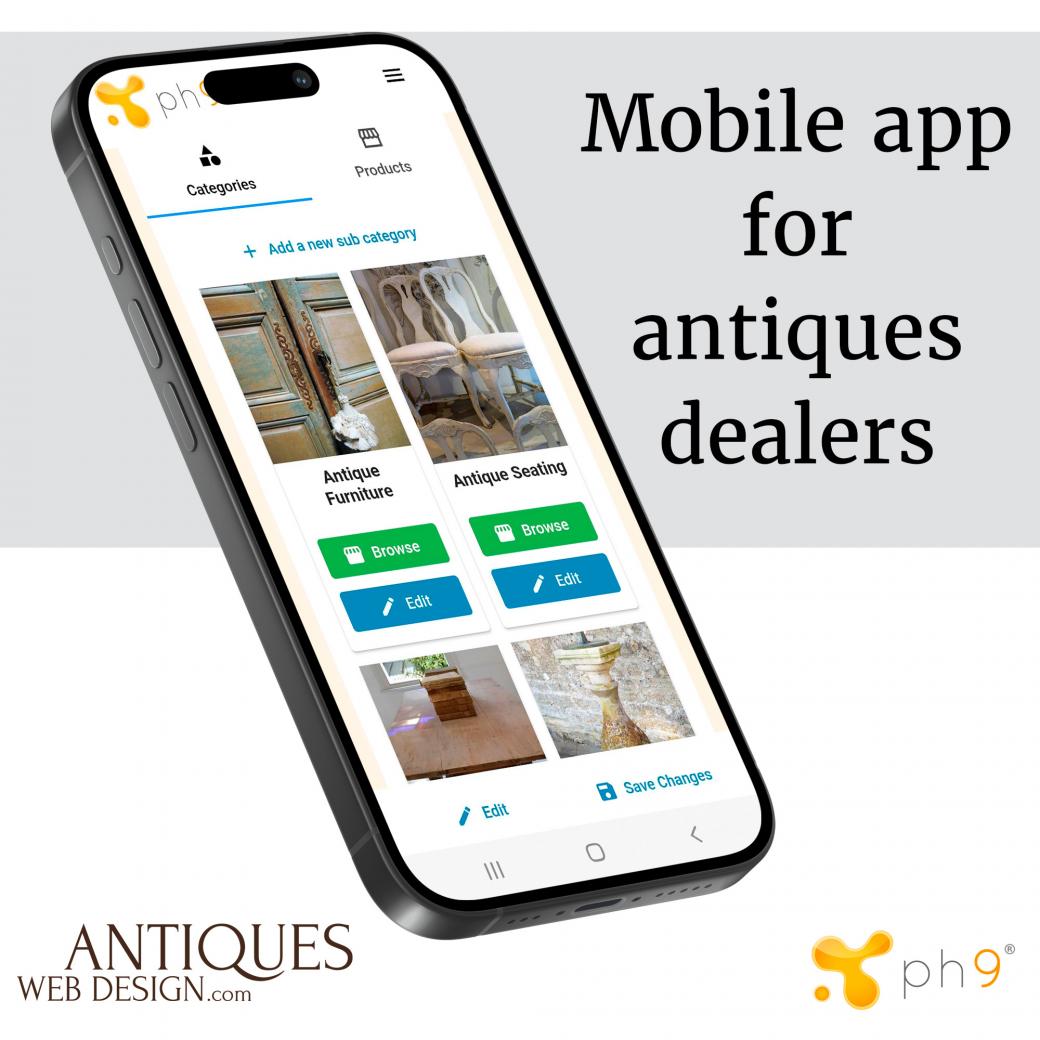 Mobile app; manage your antiques, art and vintage stock on the go!